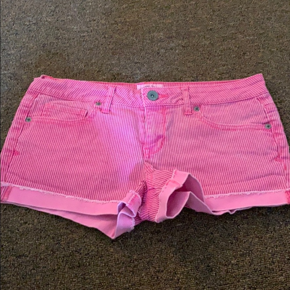 Pink striped shorts